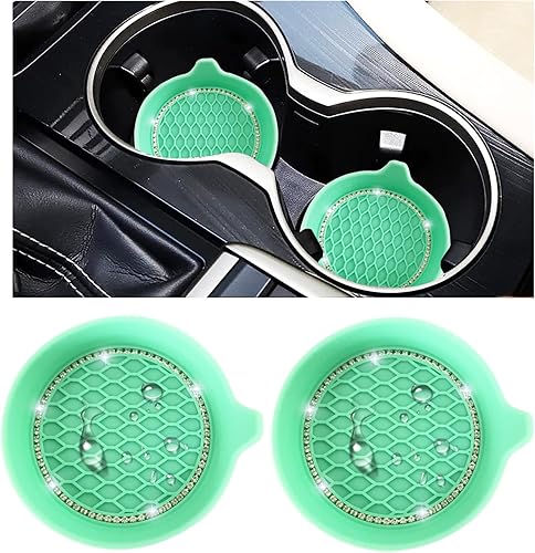 Paquete de 2 posavasos brillantes para automóvil, portavasos con diamantes de imitación para forma de copa profunda, posavasos de silicona disponible en Yaxa Venezuela