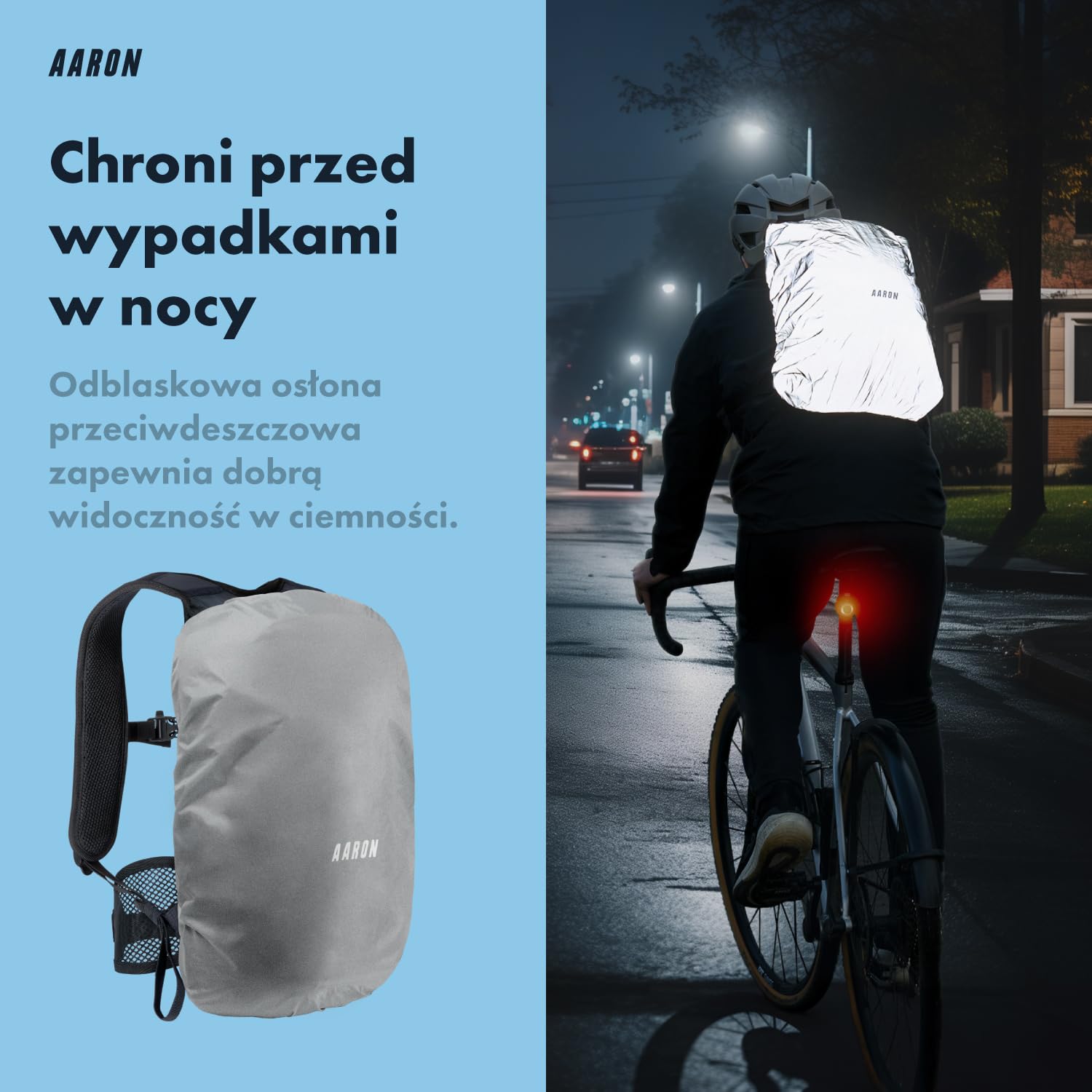 AARON Plecak rowerowy i plecak turystyczny, 8 l lub 25 l, plecak rowerowy, wodoszczelny, z ochroną przed deszczem, mały plecak narciarski, dla kobiet i mężczyzn