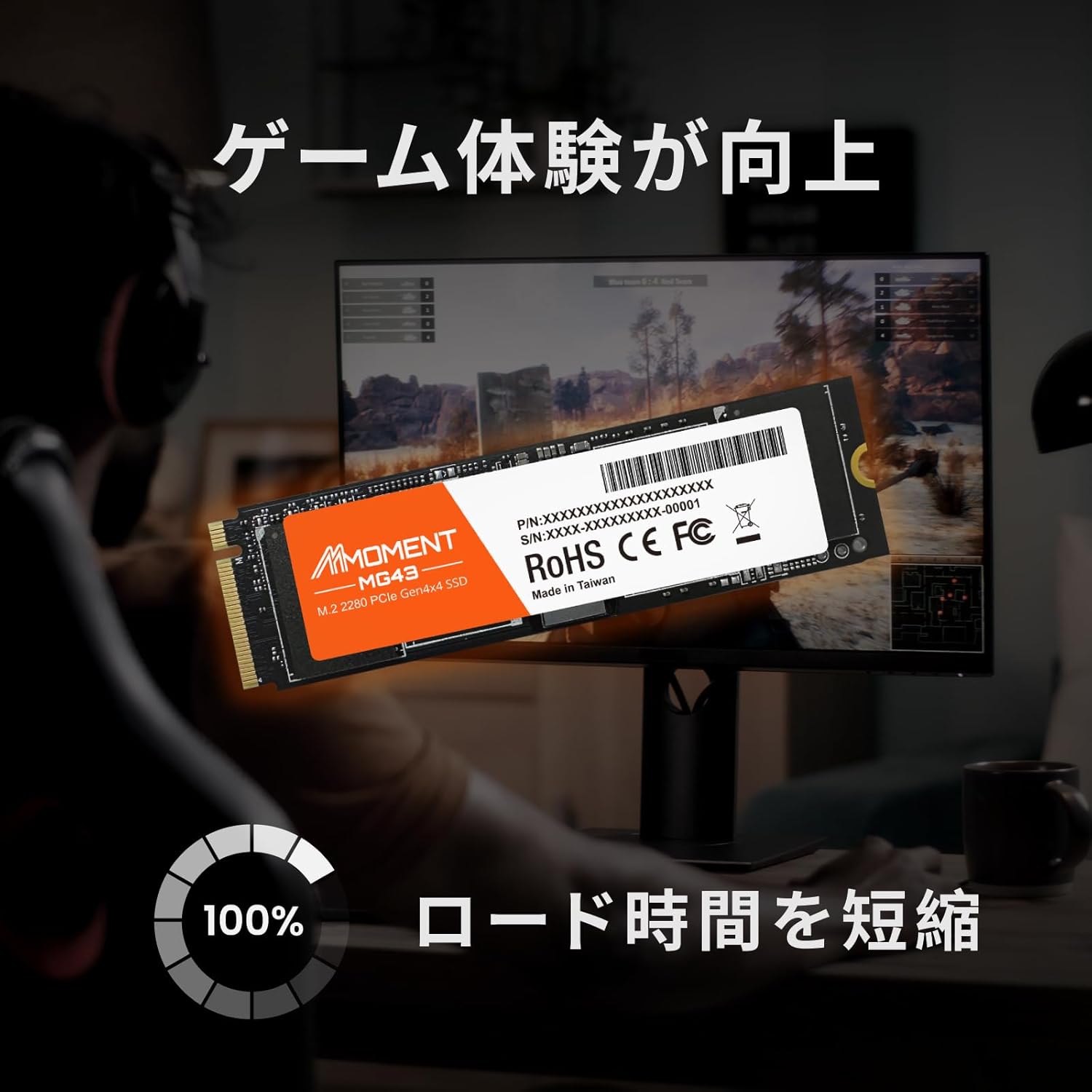 MMOMENT MG43 1000GB(1TB) M.2 2280 PCIe Gen4 NVMe 1.4 Internal SSD, Solid State Drive, Read Speed Up to 5000MB/s Storage for PC, Laptops, Gaming