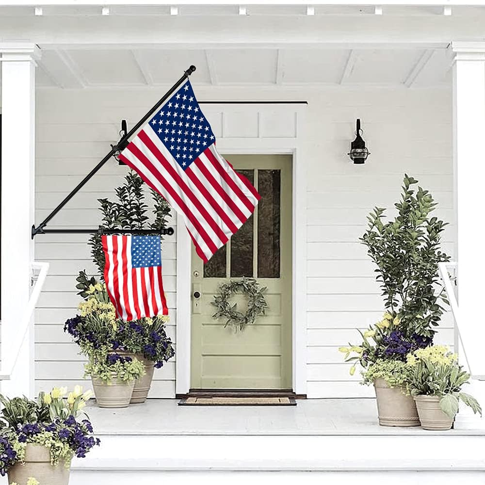 ZMTECH Flag Pole - Upgraded Bracket, 6 FT Stainless Steel Flag Poles for Outside House, Residential or Commerical, Tangle Free Flag Pole Kit for American Flag (Without Flag, Black) - Image 2