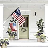 Vista 2 de ZMTECH, mástil de bandera de 6 pies con soporte mejorado, de acero inoxidable, para exteriores de casa, residencial o comercial, kit de mástil