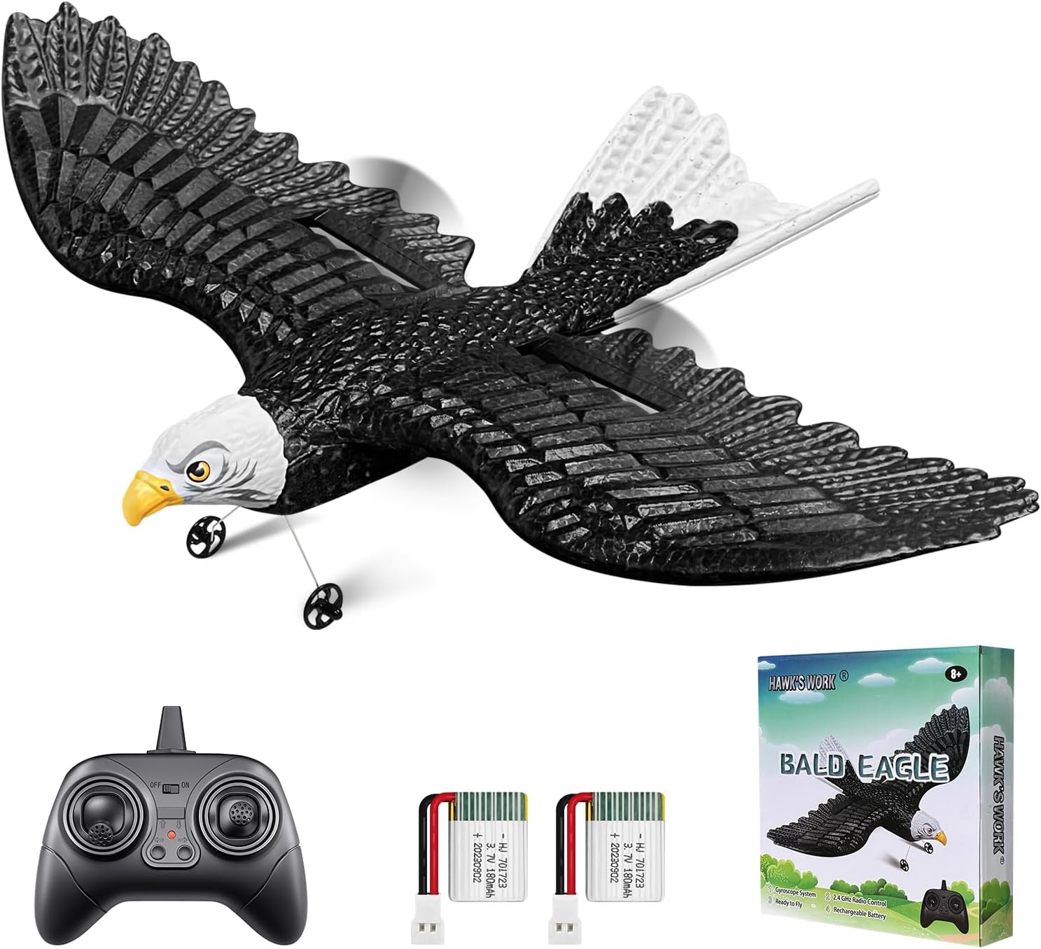 RC Eagle, 2 CH RC Plane Ready to Fly, 2.4GHz Remote Control Airplane, Easy to Fly RC Glider for Kids & Beginners