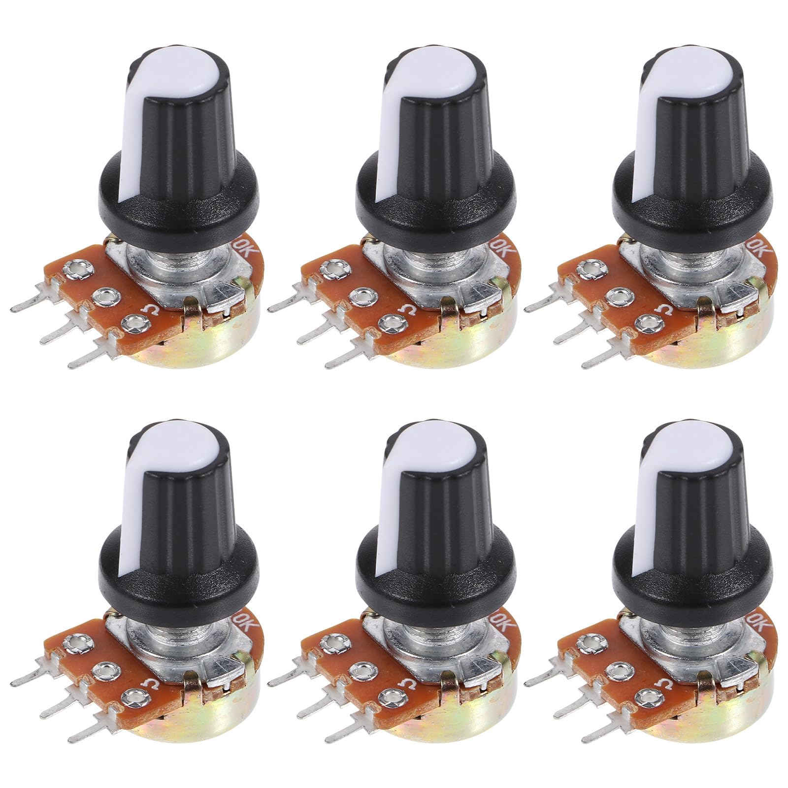Potenciómetro ajustable lineal con eje moleteado de 10 piezas para control eléctrico 8