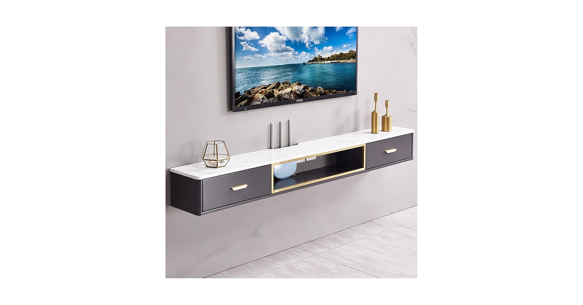 Amazon.com: IBOWZ Floating TV Stand Cabinet Floating Tv