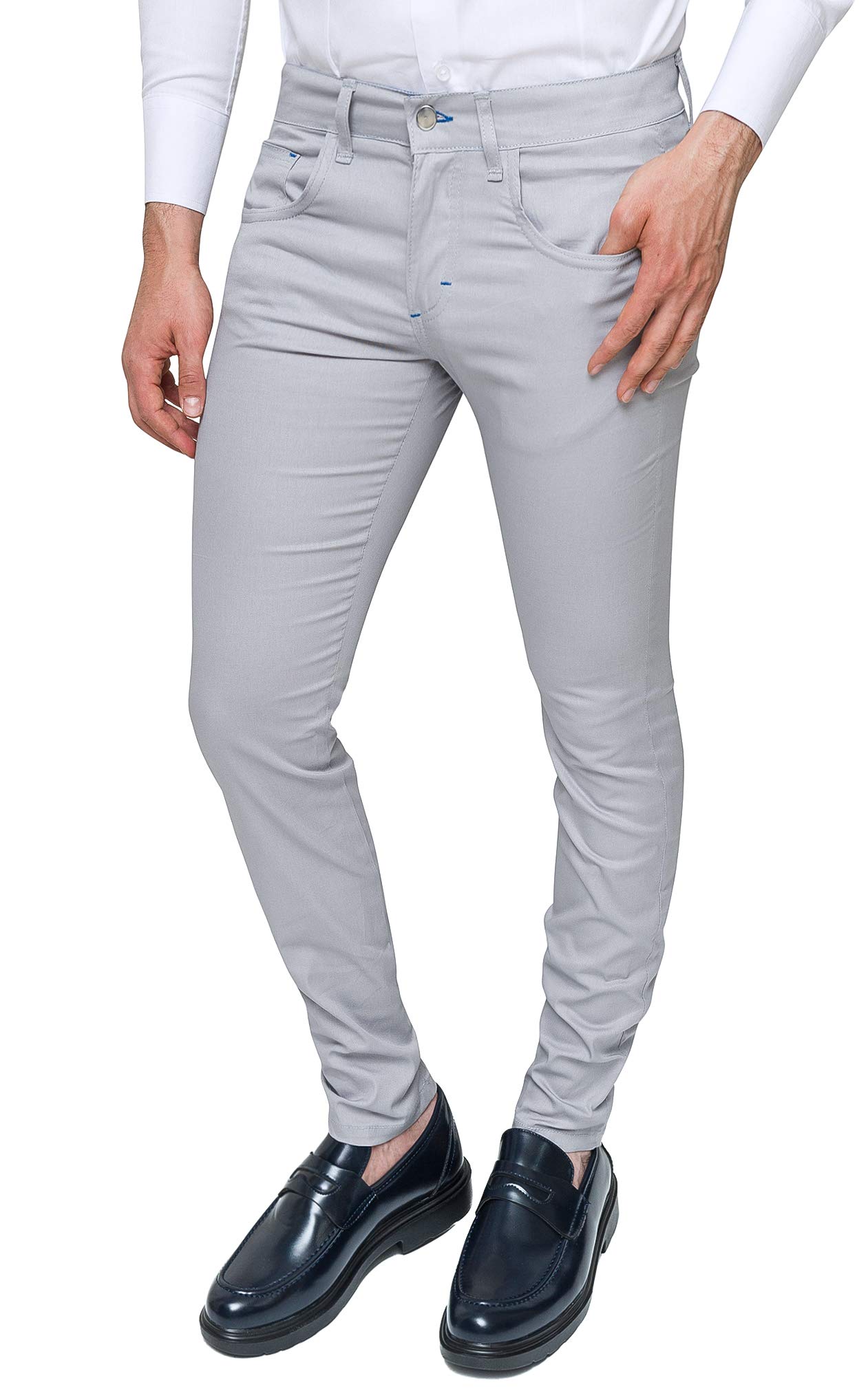 Evoga Pantaloni Uomo Chinos Estivi Slim Fit Casual Eleganti in Cotone 100% Made in Italy