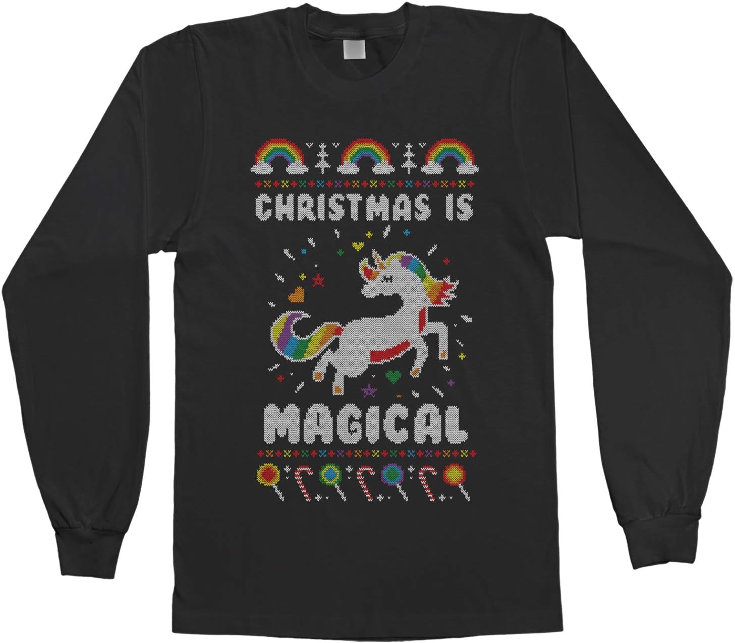 Christmas is Magical Unicorn Ugly Christmas Kids Youth Long Sleeve T-Shirt
