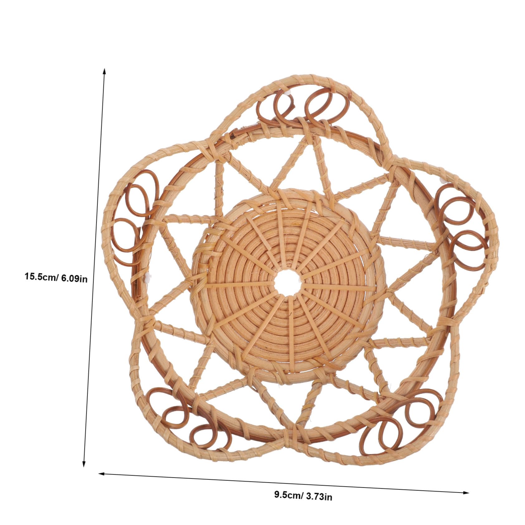 JECOMPRIS Rattan Woven Storage Basket Decorative Display Tray for Snacks Fruits Sundries Versatile Organizer for Home Office Style
