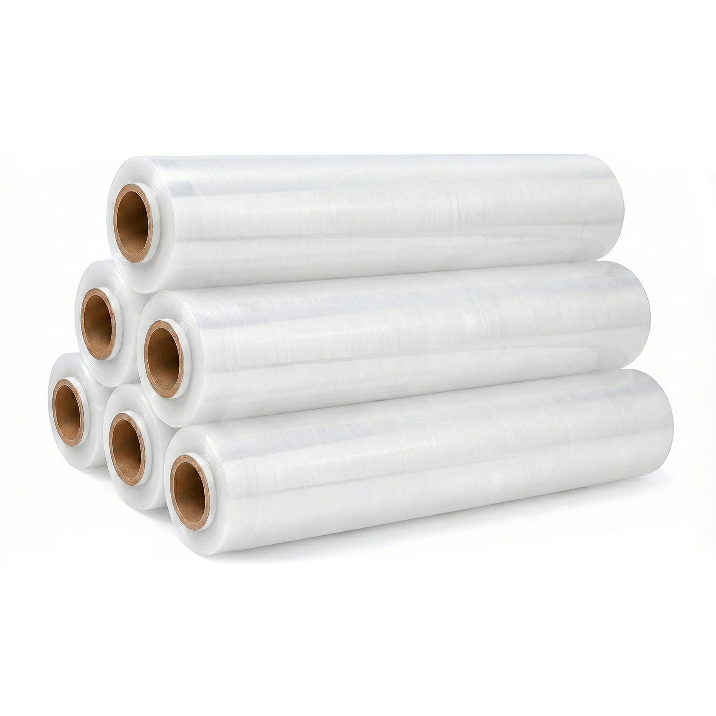 Pellicola Estensibile Trasparente – Bandloo Set 6x 2,5kg. Film Imballaggio Manuale Extra Forte, Antistrappo e Autoadesivo. Rotoli Plastica Industriale per Pallet e Spedizioni Sicure