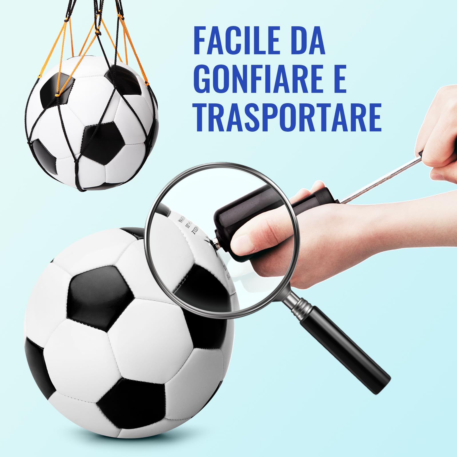 U&C Planet Pacco da 3 Pallone da Calcio Taglia 3 per Bambini con Pompa – Classico Nero e Bianco, Pallone per Allenamento Durevole, Regalo per Bambini e Bambine 3-8 Anni – Uso Interno ed Esterno