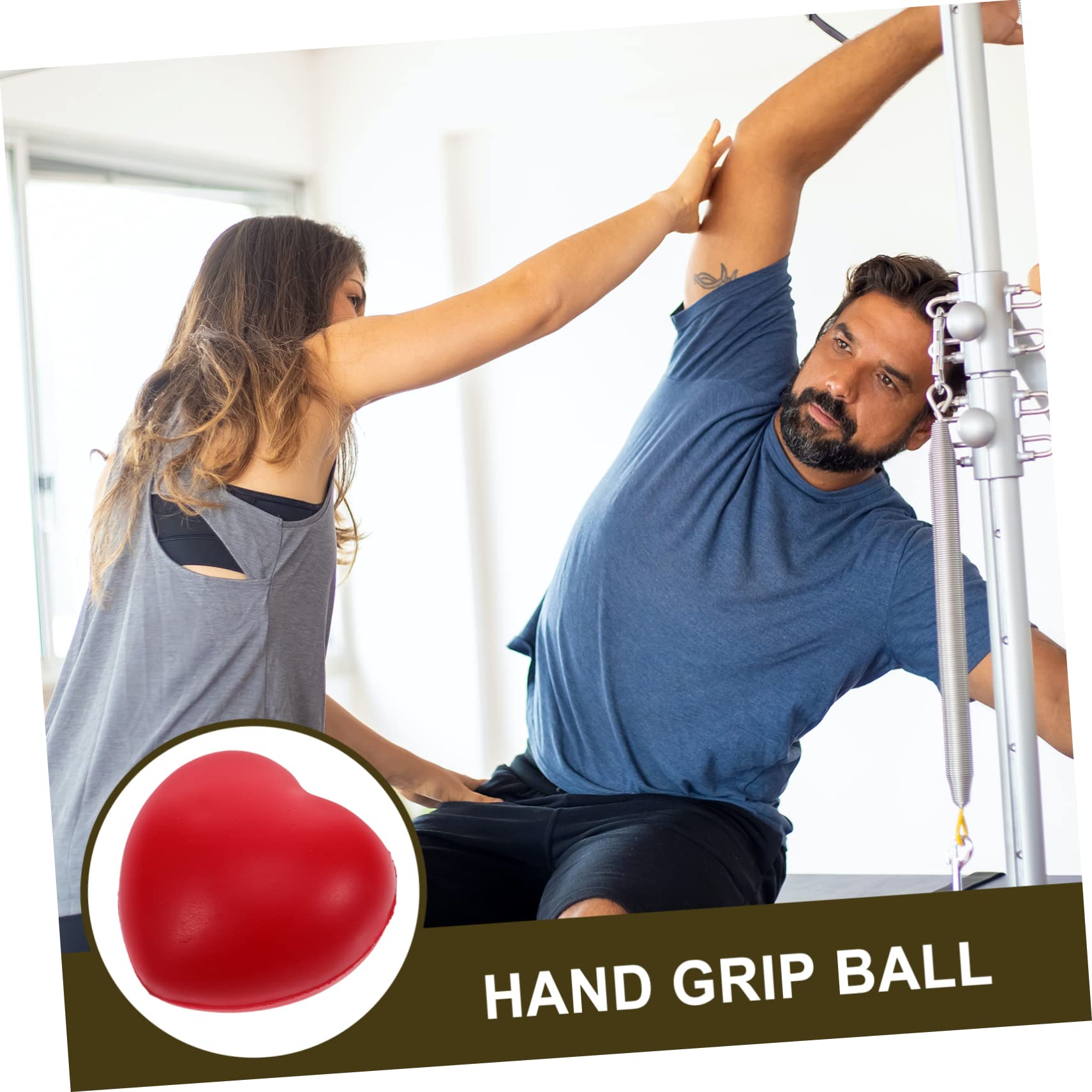 COLLBATH Hand Gripper Strengthener Heart Shape Squeeze Ball Stress Ball for Hand Therapy