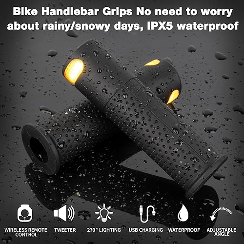 Miniatura 4 de E ScooterBike Handlebar Grips Señal de giro, manillar de bicicleta recargable por USB, manillar de giro con control remoto, mango de repuesto