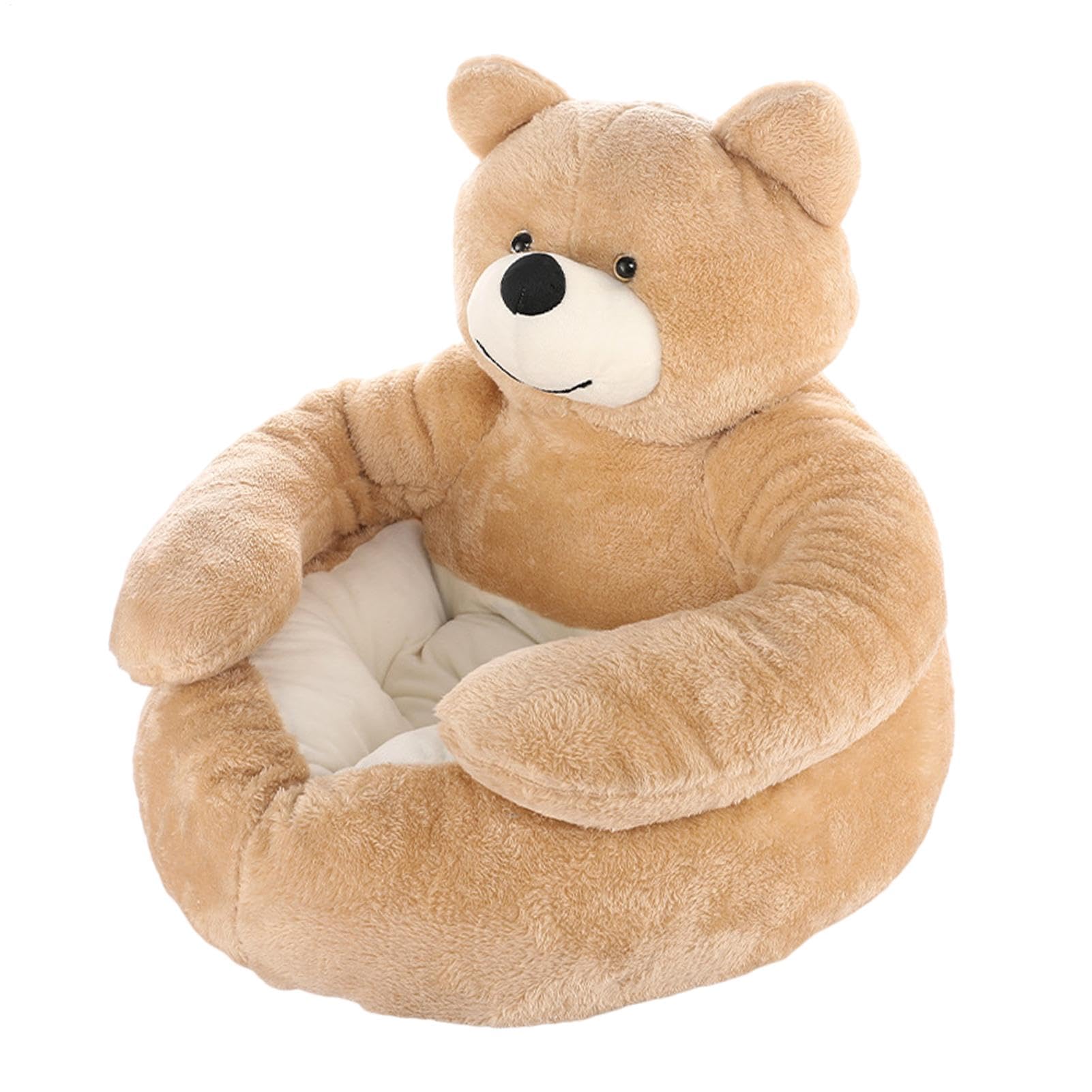 Cama De Mascotas De Peluche Para Perros - Cama Para Perro Bear Hug, Cama De Mascotas Super Suave, Linda Alfombra De Dormir Para Gato Y Oso | Cama De Jaula Para Perros En P