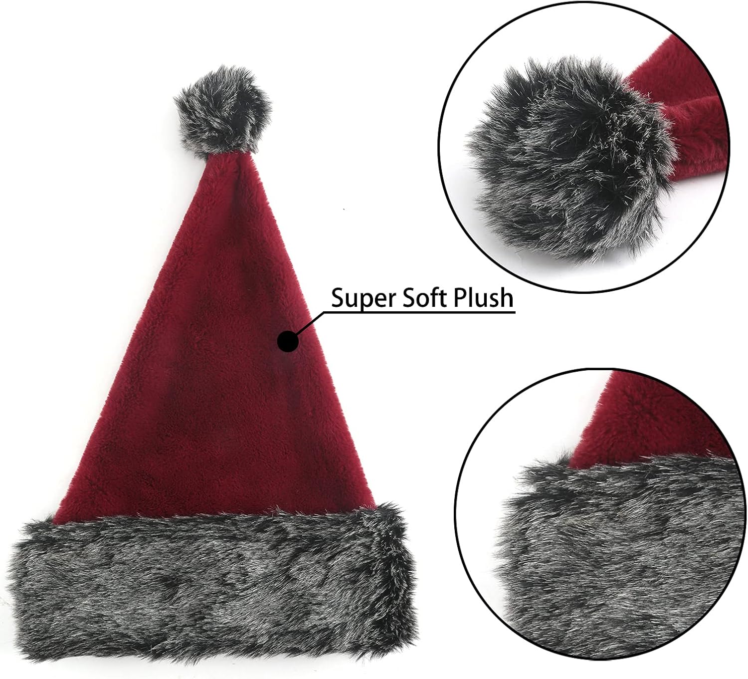 Personalized Santa Hat - Super Soft Plush Christmas Hat for Adults, Unisex Holiday Party Gift - Image 3