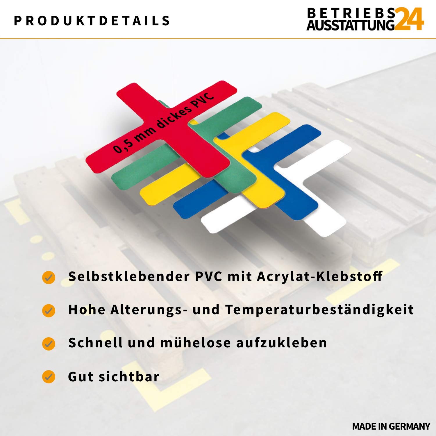 25 Stück Bodenmarkierung Ronden - Selbstklebende PVC-Markierungen Ø5cm, Sofort Befahrbar