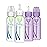 Dr. Browns Natural Flow Anti-Colic Options+ Narrow Baby Bottles, 8 oz/250ml, with Level 1 Slow Flow Nipple, 4 Pack, Purple/Clear