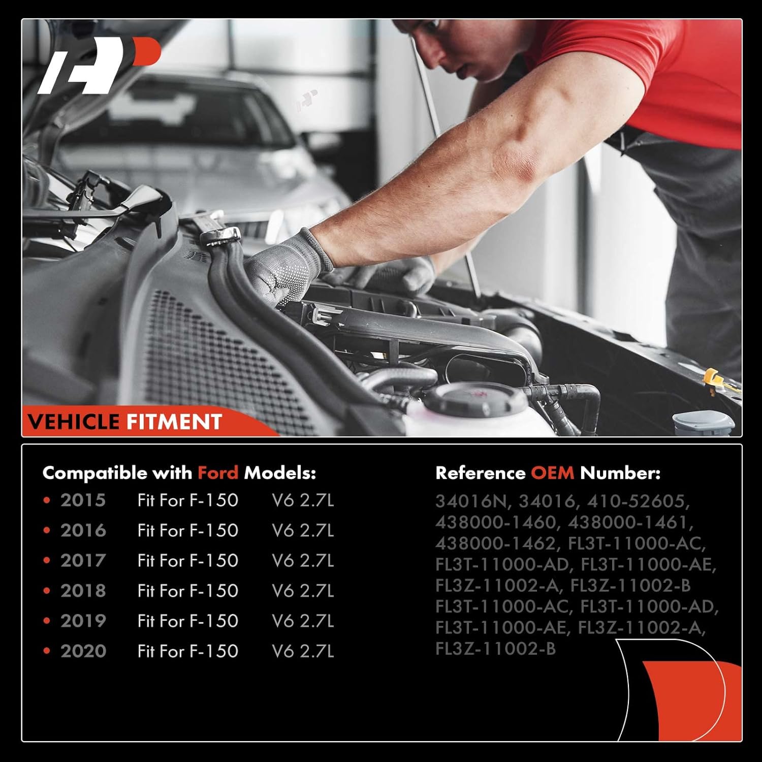 A-Premium Starter Motor Compatible with Ford F-150 2015 2016 2017 2018 2019 2020 V6 2.7L, 12V 1.2KW 13-Teeth Clockwise, Replace# FL3T-11000-AC, FL3Z-11002-A