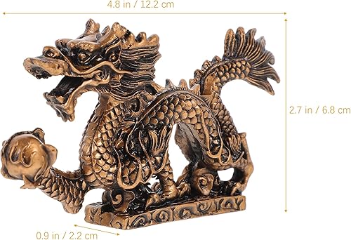 Miniatura 2 de Fengshui - Estatua de dragón del zodiaco chino 2024, escultura de dragón de resina para el hogar, oficina, decoración de mesa, recuerdo de bendición