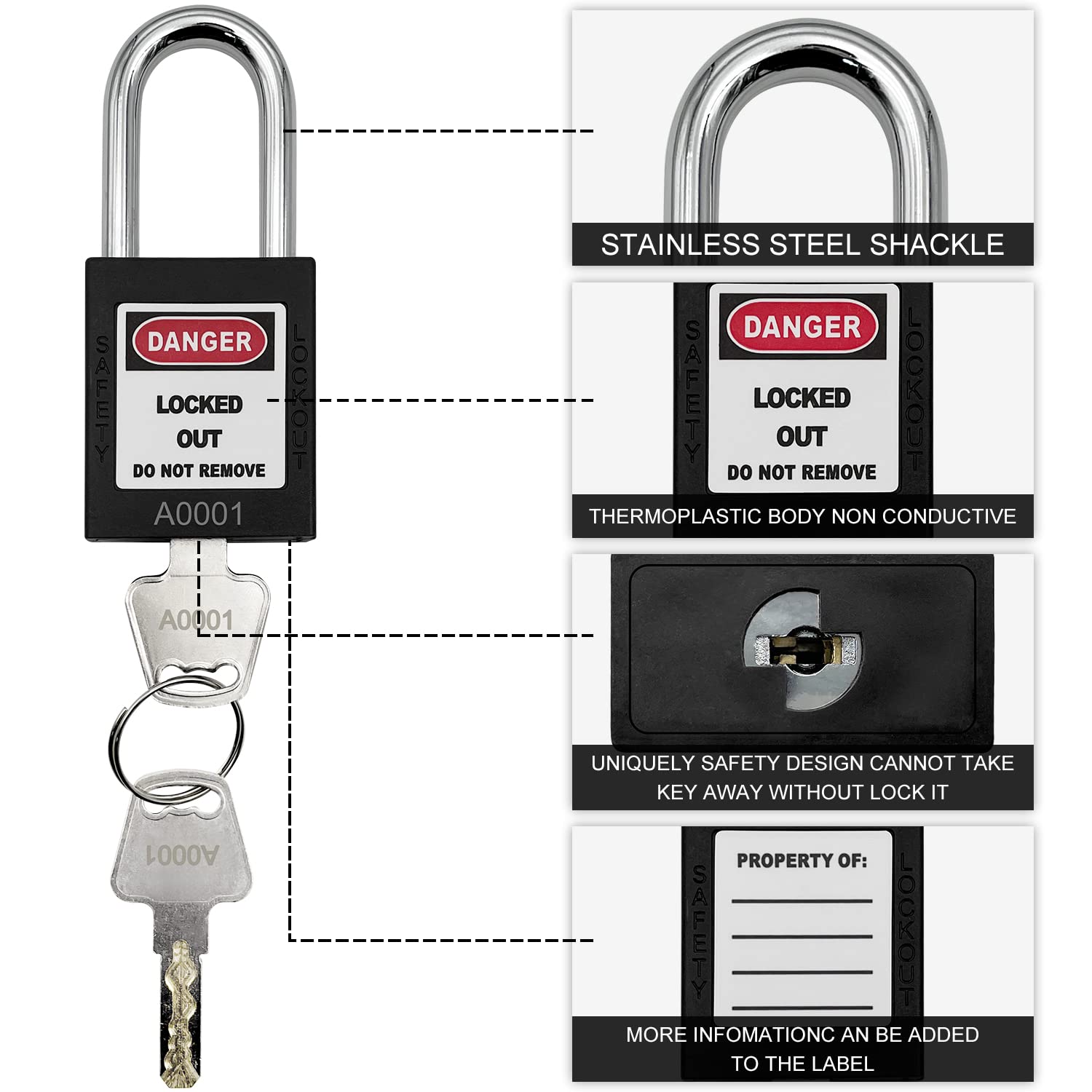Snapklik.com : SAFBY 10 Keyed Different Lockout Tagout Lock - Loto Safe ...