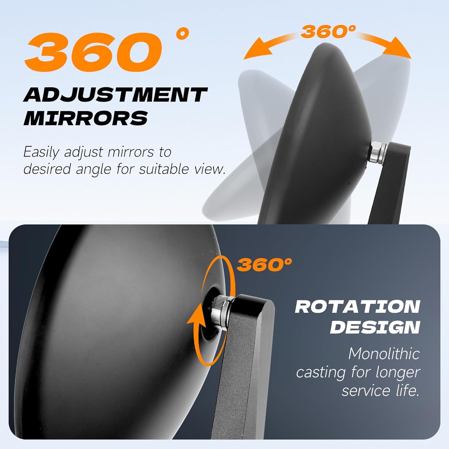 Bar End Mirrors - 7/8" Long CNC Handlebar Motorcycle Mirrors with Plugs for Z900RS Z650RS Vulcan S Eliminator SV650 XSR700 XSR900 CB750 Sportster Softail Dyna Road King Accessories (Black)