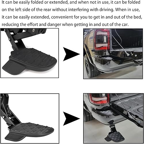 Miniatura 3 de WEILEITE Escalón retráctil para puerta trasera de camión compatible con Dodge Ram 2500 3500 2019 2020 2021 2022 2023 2024 reemplaza 82215842AG