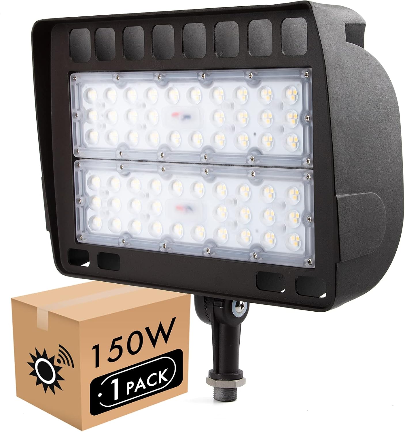 Creative Product Lightdot 150W LED Outdoor Flood Light with Knuckle, 5000K Daylight, 15000lm Super Bright, Dusk to Dawn Photocell Sensors, IP65 Waterproof Security Light for Gardens Yards and Parking Lot(2 Pack) Creative Product Lightdot 150W LED Outdoor Flood Light with Knuckle, 5000K Daylight, 15000lm Super Bright, Dusk to Dawn Photocell Sensors, IP65 Waterproof Security Light for Gardens Yards and Parking Lot(2 Pack)
