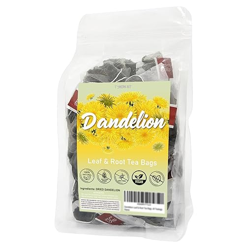 Miniatura 5 de T'SMOMENT Bolsas de té de hoja y raíz de diente de león, 40 bolsitas de té, té natural de diente de león para la salud del hígado y los riñones, sin