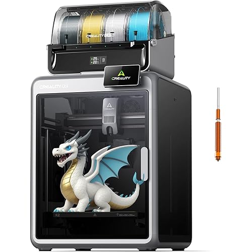 Creality K2 Combo 3D Printer, Multicolor Printing with CFS, High-Speed 600mm/s, Smart Auto Leveling, Quiet Printing, 300°C Nozzle, Dual AI Camera, Direct Drive Extruder, Build Volume 260x260x260mm