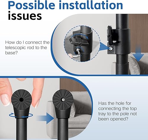 Miniatura 7 de Soporte para proyector, soporte de carga de 33 libras y altura ajustable de 22 a 55 pulgadas, para proyector, computadora portátil, equipo de DJ