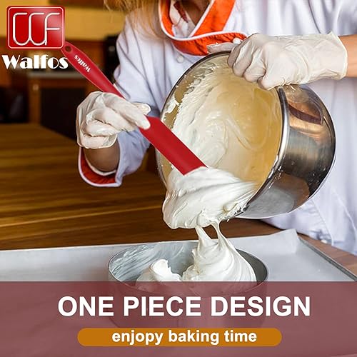 Miniatura 5 de Walfos Espátula de silicona para frascos, espátulas de cocina resistentes al calor de 600 ºF (2 unidades), núcleo de acero fuerte y diseño de una 2