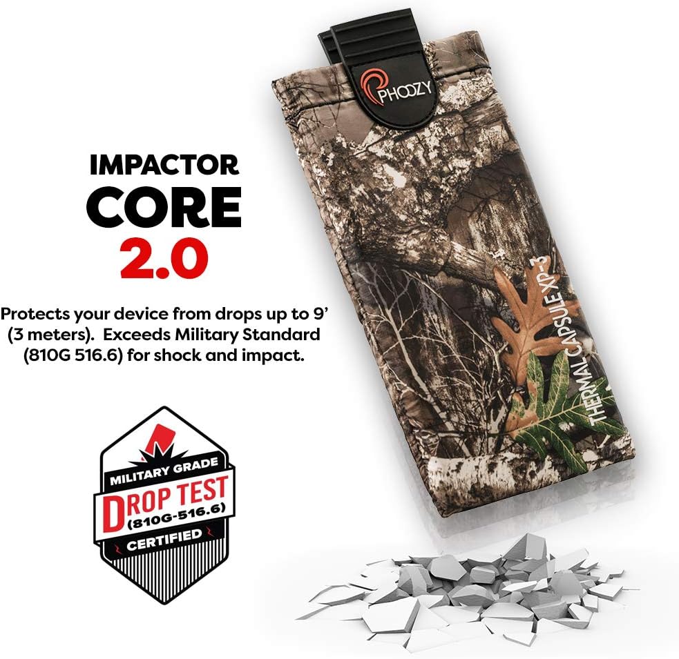 PHOOZY Thermal Phone Case - XP3 Series: Ultra-Rugged Insulated Cell Phone Pouch Prevents Overheating, Extends Battery Life, Provides Drop Protection and Floats in Water (Large - Realtree Edge)
