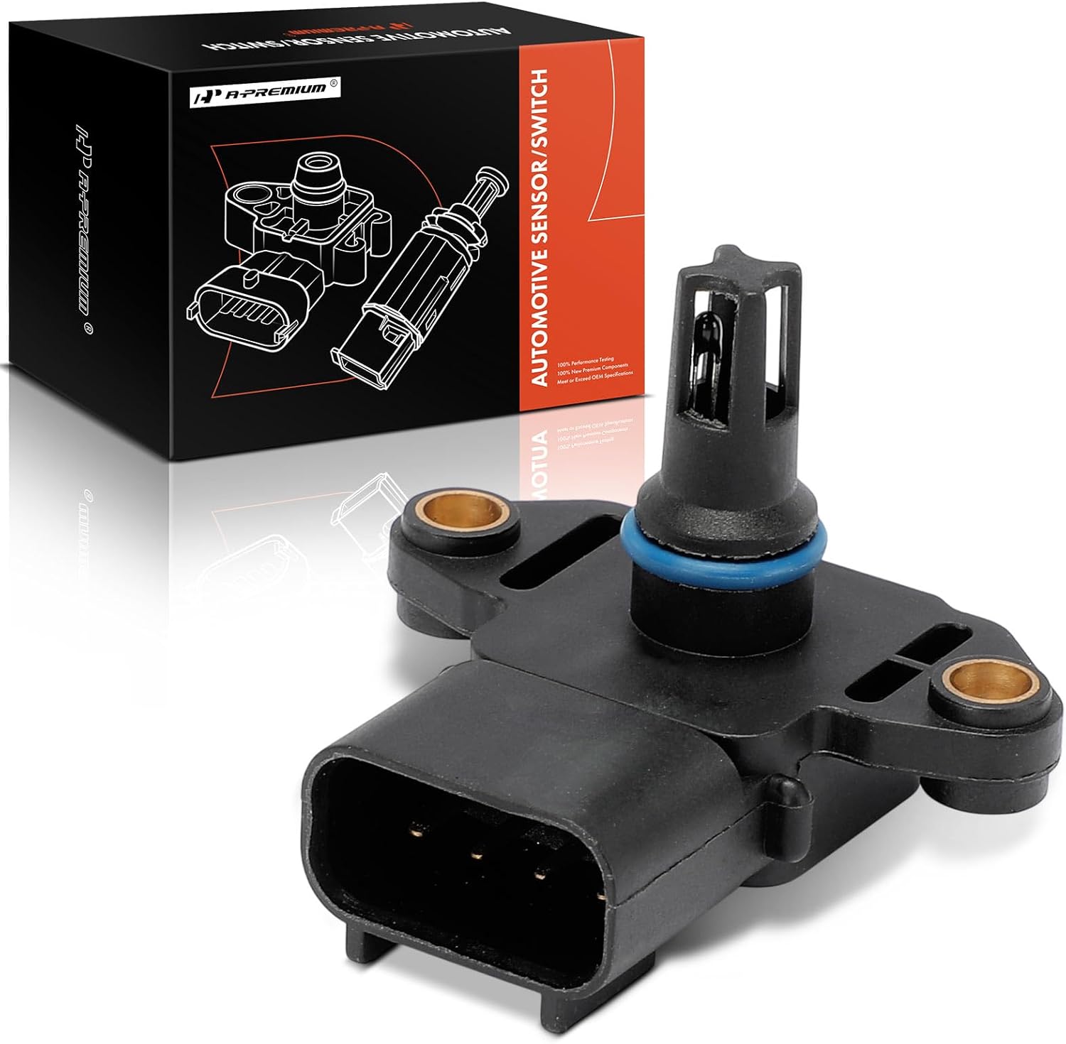 A-Premium Manifold Pressure (MAP) Sensor [4 Pins] Compatible with Jaguar XF 2009, Super V8 2007-2009, XJR 2007-2009, XKR 2003-2006, S-Type, X-Type & Land Rover Range Rover Sport & Lotus Exige