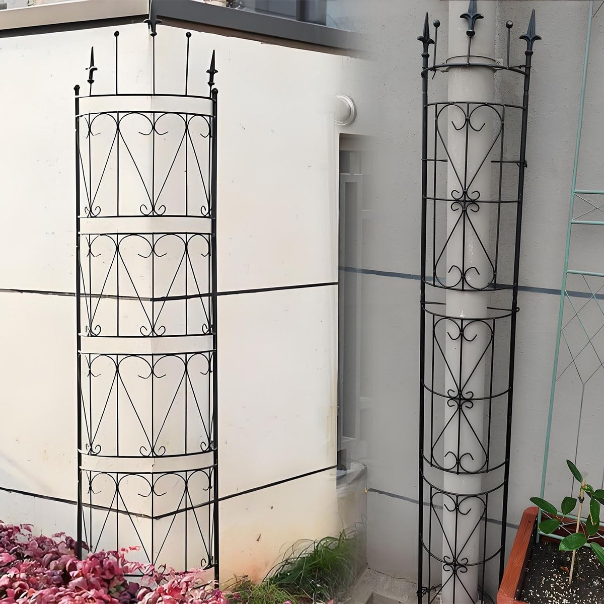 Traliccio da Giardino per Piante rampicanti, Pannelli di Recinzione in Metallo a Traliccio 133x27 cm 185x27 cm 237x27 cm, Robusto Traliccio di Supporto per clematide antiruggine, per Piante
