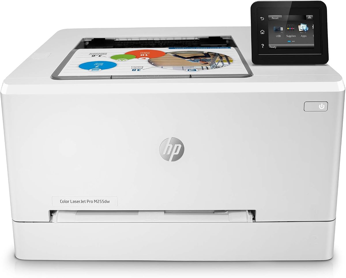 Impresora láser inalámbrica HP Color LaserJet Pro M255dw, impresión móvil remota, impresión dúplex (7KW64A), blanco, talla única (7KW64A#BGJ) (renovada)