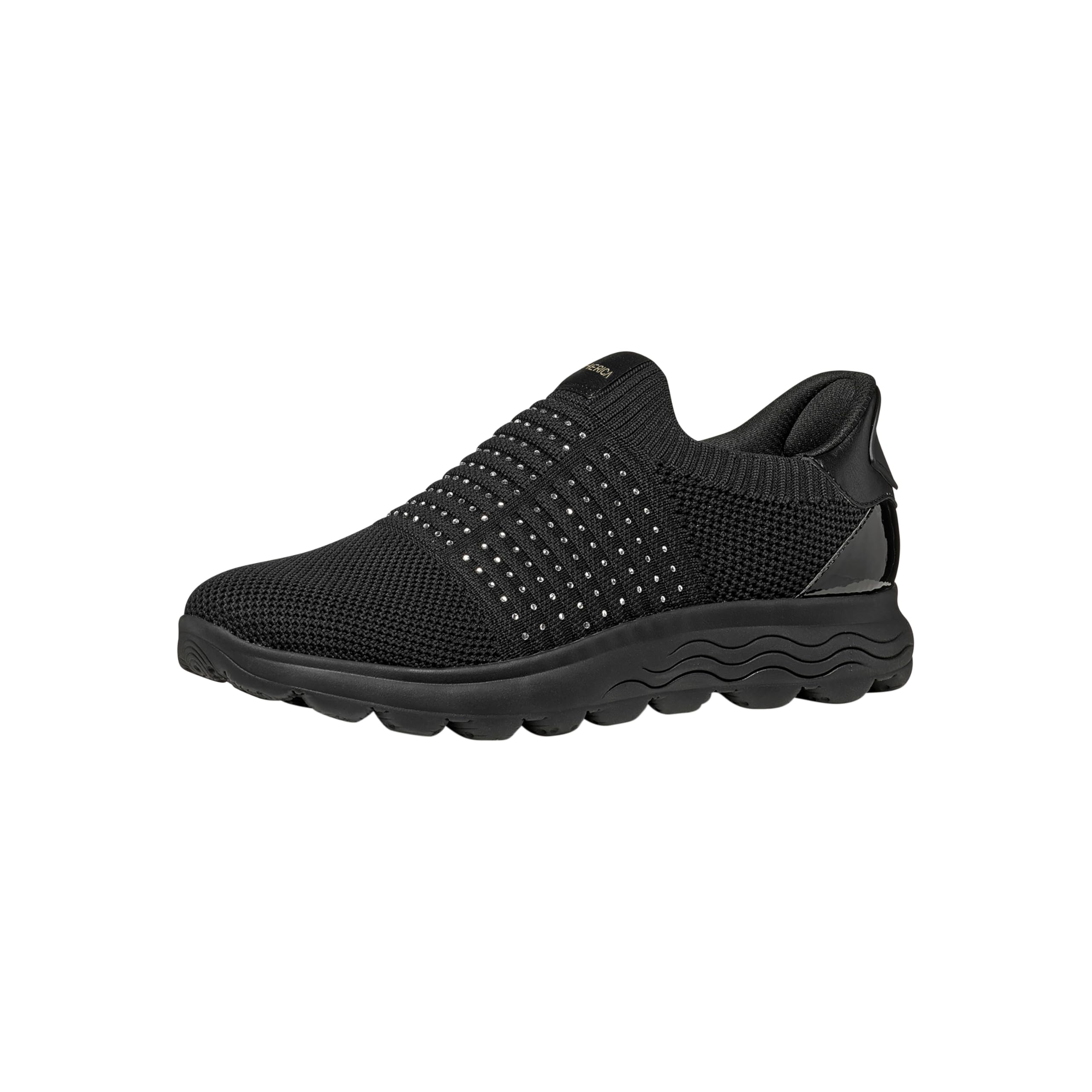 Geox Women's D SPHERICA Plus C Trainers, Black, 38 EU