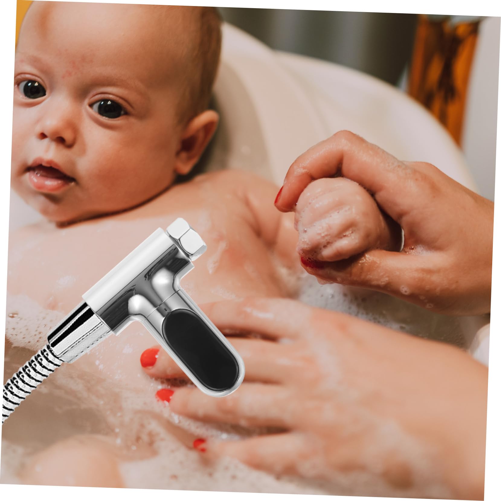 Termómetro Digital de Agua LED para Ducha, Dodecagonal, Plata