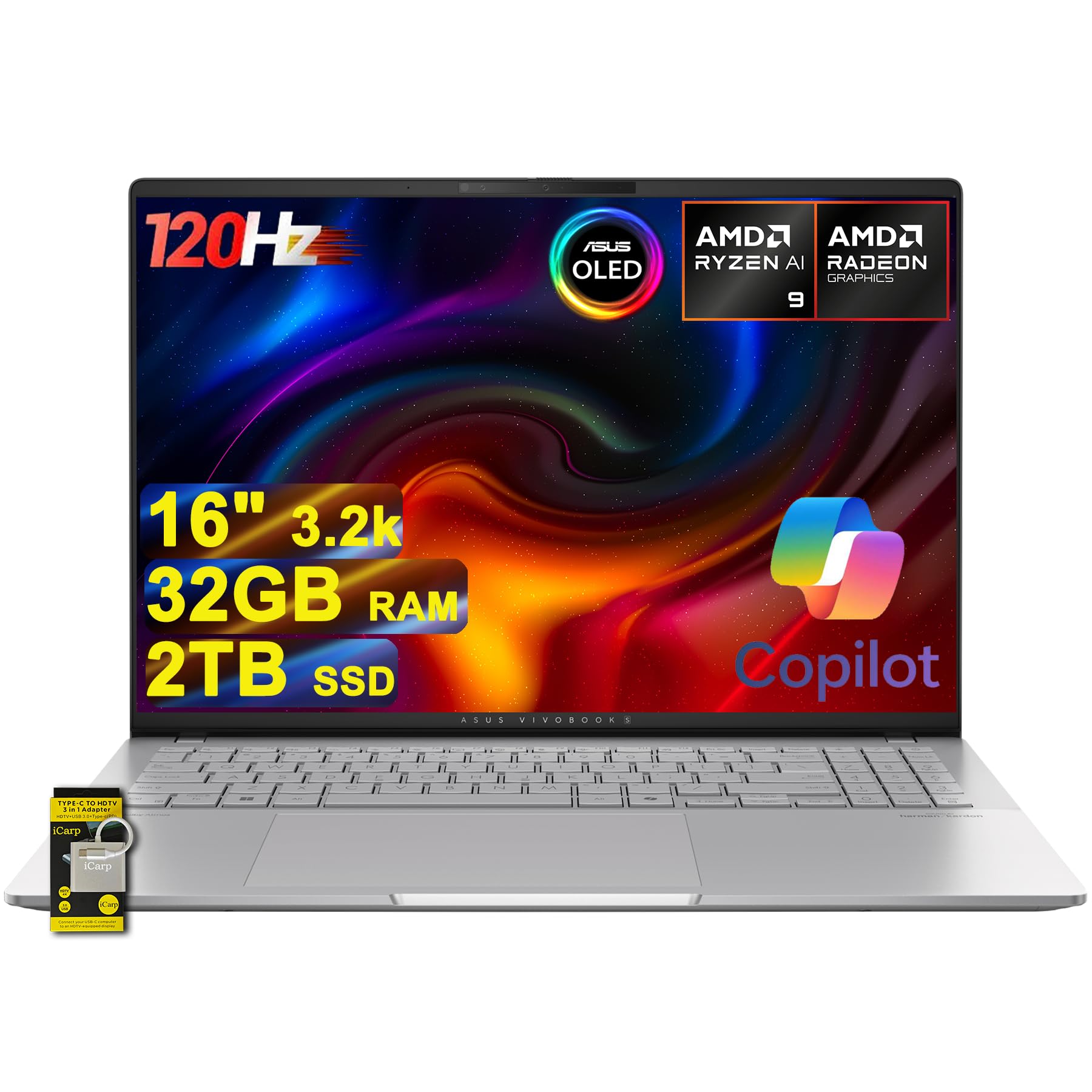 Windowsノート本体 ASUS Vivobook S16 Ryzen 9 32GB 1TB OLED ASUS Vivobook S16 16