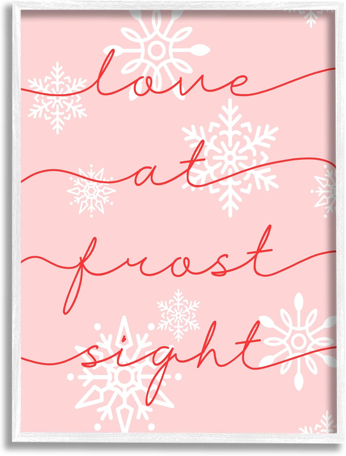 Stupell Industries Love At Frost Sight Romantic Pink Snowflakes Quote,Design by Lil' Rue