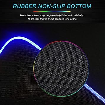 Personalized RGB LED Extended Mouse Pad - Customized Large Mousepad for Office & Dorm - Custom Keyboard Mat - Personalised Gifts for Gaming Lovers, 35.4x15.7 in