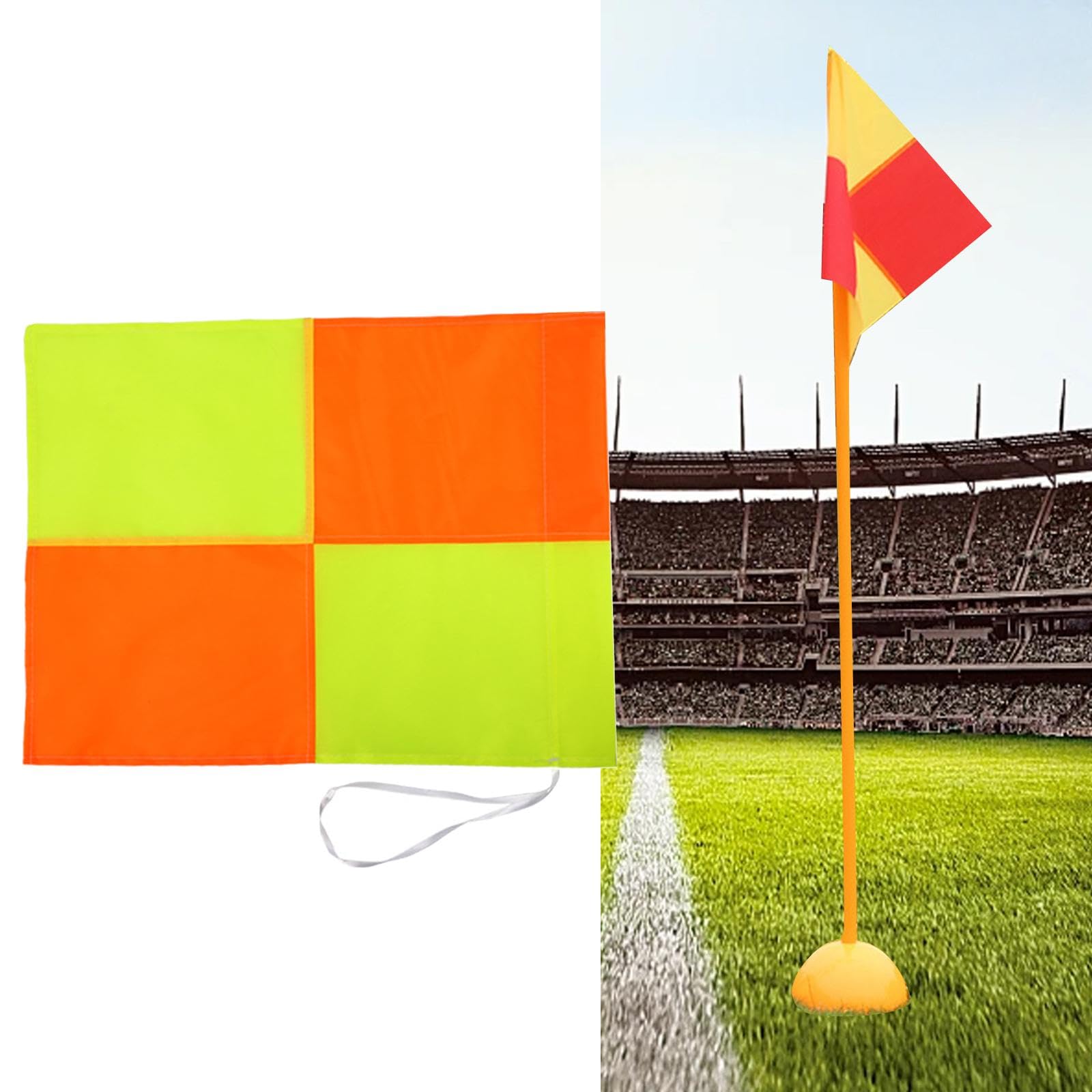 kowaku 2x Soccer Corner Flag Equipment Portable Men Women Soccer Flag Sports Flag for Games Competition Outdoor Football Soccer