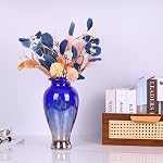 Vase en verre soufflé à la main 11.8" Vase de Boud à la bouche pour la table, vases colorés peints en verre de Murano pour - Home Entrée Centre de mariage