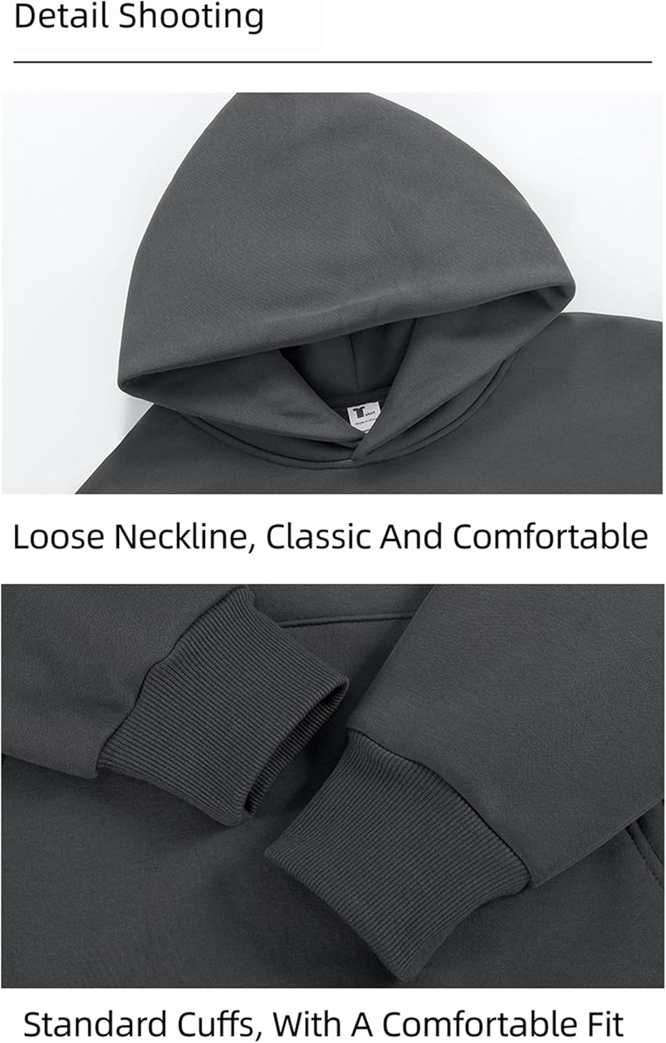 Weighted Hoodie for Anxiety, Anxiety Hoodie for Men, Heavyweight Fleece Vintage Cotton Sweatshirt Men Streetwear