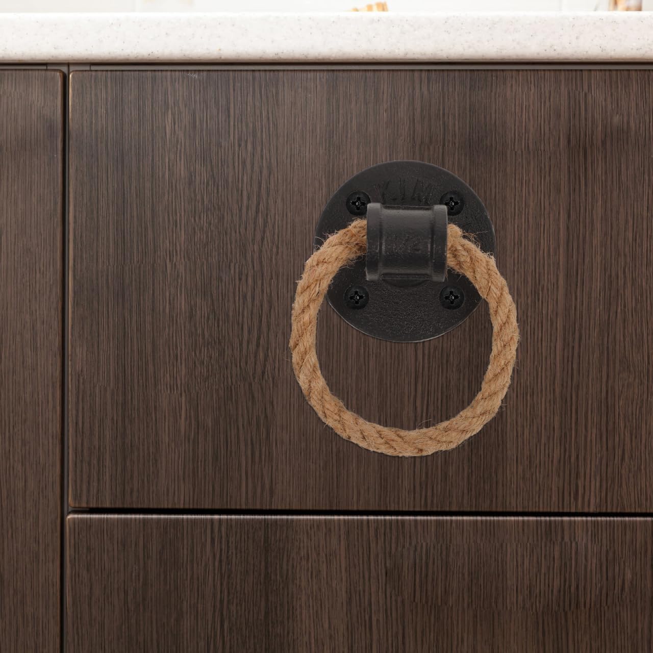 Healifty Vintage Rope Pull Handle 2.6 Inch Rustic Metal Ring for Cabinet Drawer Door Wardrobe Cupboard Hardware Easy Installation