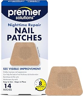 Nighttime Nail Repair Patches for Toenails and Fingernails - Nail Patches for Discolored and Brittle Nails - Overnight Visible Repair - 8-Hour Effectiveness - 14 Patches