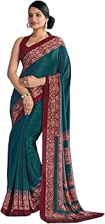 Jaanvi fashion Crepe Silk Saree for Women | Lightweight Soft Flowy Elegant Saree | Easy to Drape with Unstitched Blouse Piece