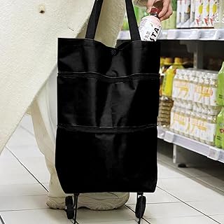 Xoxel Shopping Trolley Durable Foldable Trolley Bag Oxford Cloth Reusable Lightweight Multifunctional Grocery - Compact De...