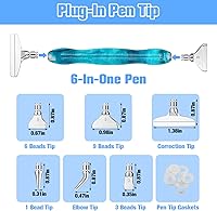 Vista 4 de ZYNERY Kit de 18 bolígrafos de pintura de diamante, puntas de metal y bolígrafos de resina, accesorios de herramientas de pintura de diamante