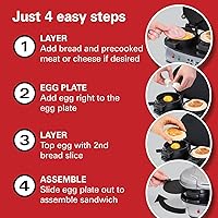 Vista 7 de Hamilton Beach Sandwich de desayuno dual con temporizador, plata (25490)