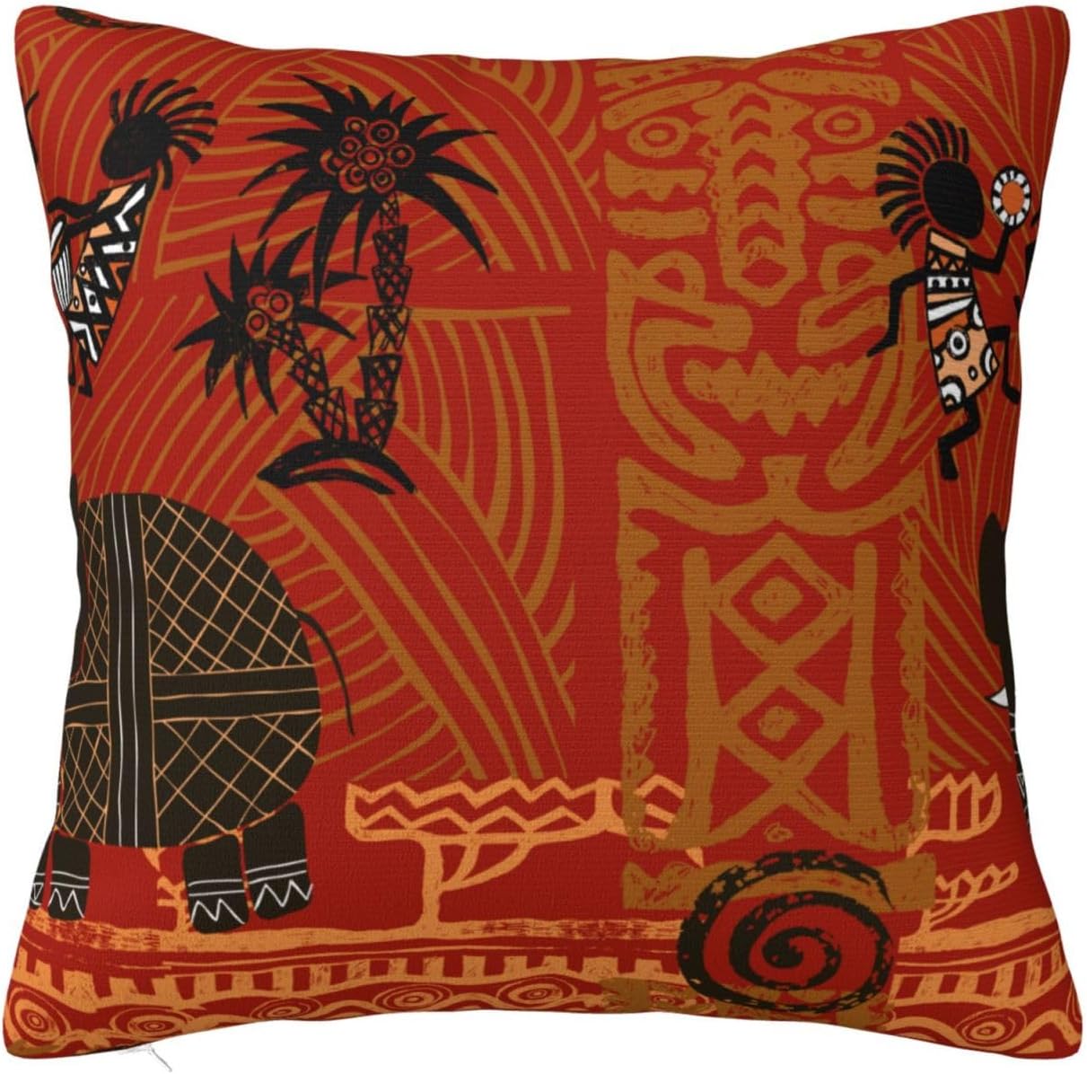 African Animals Tribal Pattern Throw Pillow Covers 12x12