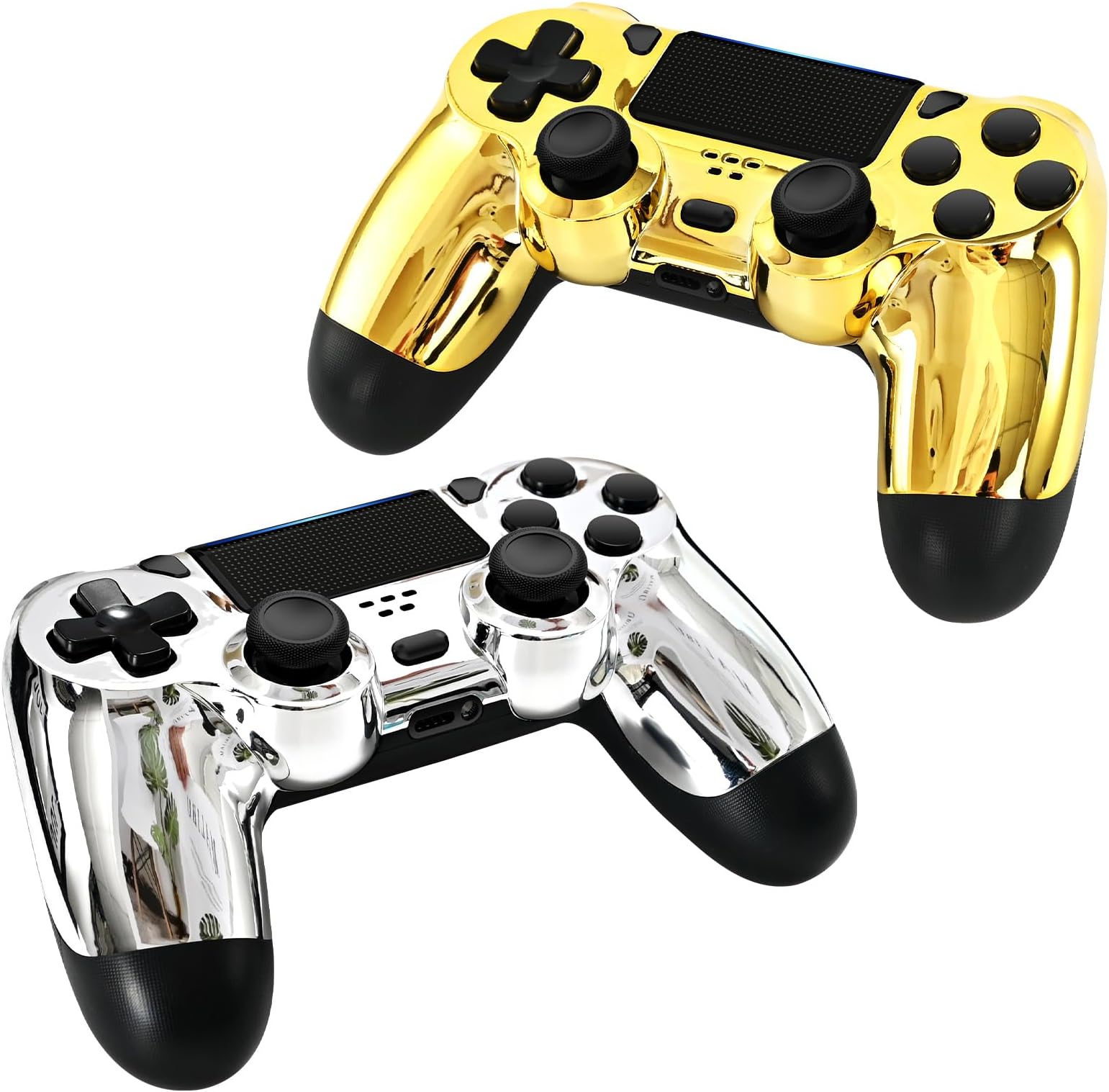 Choopp 2 Pack Wireless Controller Compatible with PS4 (Gold Plating & Silver Plating)