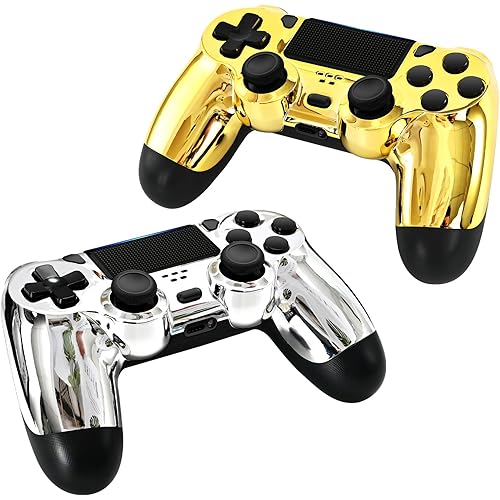 Choopp 2 Pack Wireless Controller Compatible with PS4 (Gold Plating & Silver Plating)